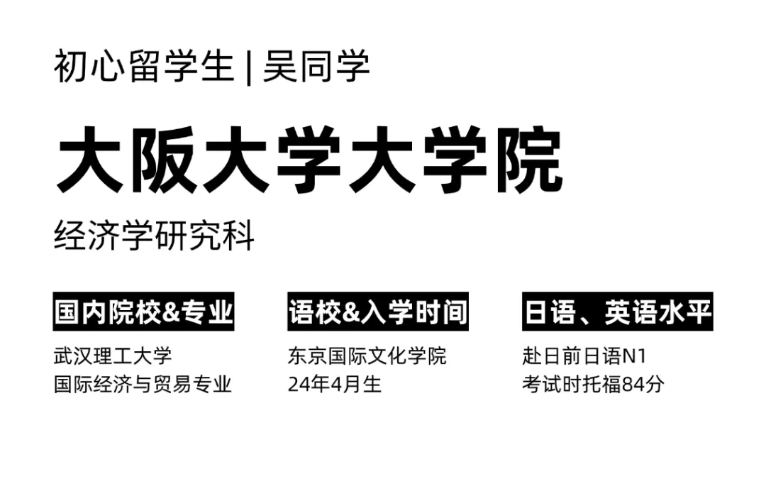 合格经验分享 | 合格大阪大学大学院经济学研究科经验分享